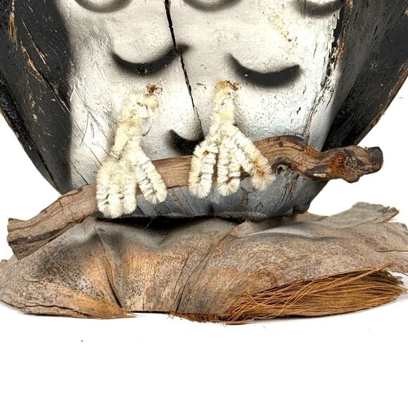 Coconut Owl 9in Figurine Rustic Handcrafted Decor Eco-Friendly Artistic Owl - Picture 5 of 8